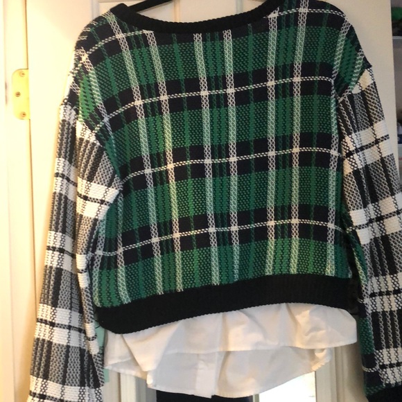 SEA NY Crop sweater with attached Shirt Hem - Picture 6 of 6